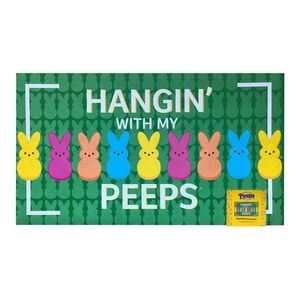 Hangin' With My Peeps Doormat - Colorful Bunny Design